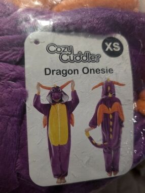 Unisex Dragon Onesie - Purple, Yellow & Orange